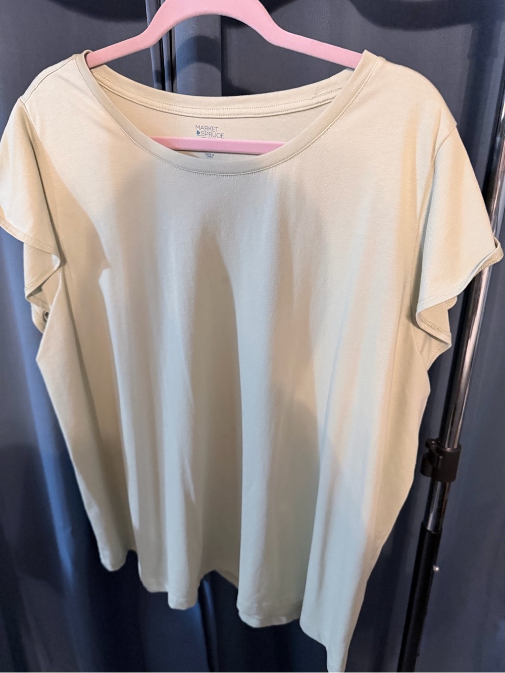 Market & Spruce Relaxed Flutter Sleeve Tee in Sage